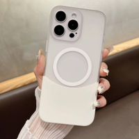 Removable Translucent Splicing Case for iPhone 16 Pro Max Matte Shockproof Magnetic Hard PC Cover