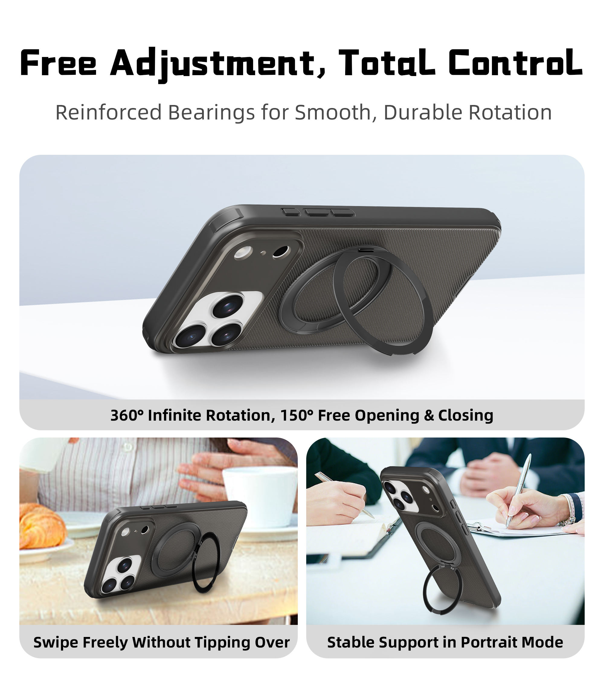 Wholesale Premium 3D Dot Magnetic Case with Ring Stand Strong Grip Slim Shockproof Back Cover for iPhone 17 16 15 Pro Max