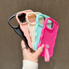 Factory Wholesales Popular Macaroon Plain Lanyard Soft TPU Mobile Phone Case for iphone 18 | iphone 15 Pro Max