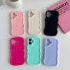 Custom Wavy Edge Soft Smart Phone Case for iPhone 15 16 Pro Max 14 Pro Max13 12 11 Xs Xr Candy Color Waterproof Shockproof