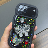 Custom 3D Embossed Soft TPU Plush Fabric Epoxy Resin Phone Case Cute Cartoon and Flower Full Cover Back Shell for iPhone Samsung