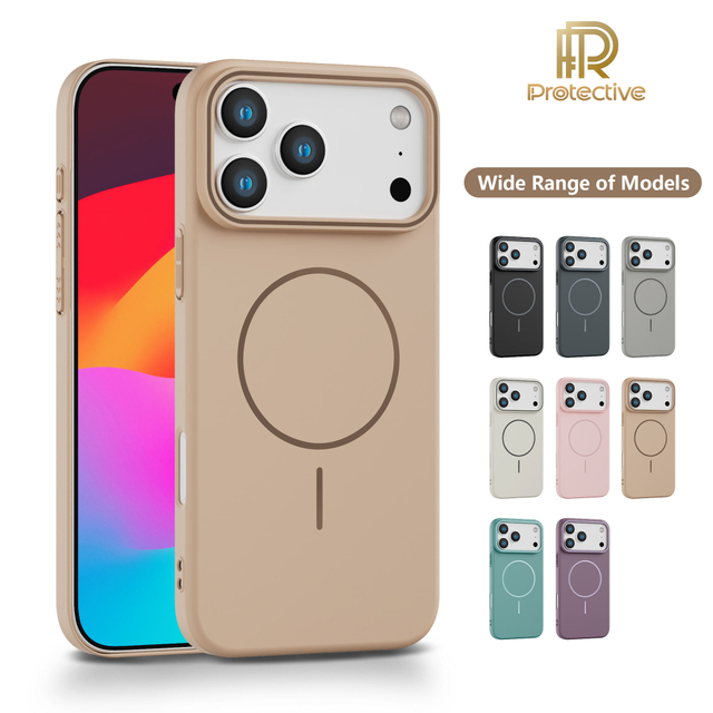 Wholesale Price Solid Color PC Magnetic Phone Case Minimalist & Textured for iPhone 17 16 15 14 13 12 Promax