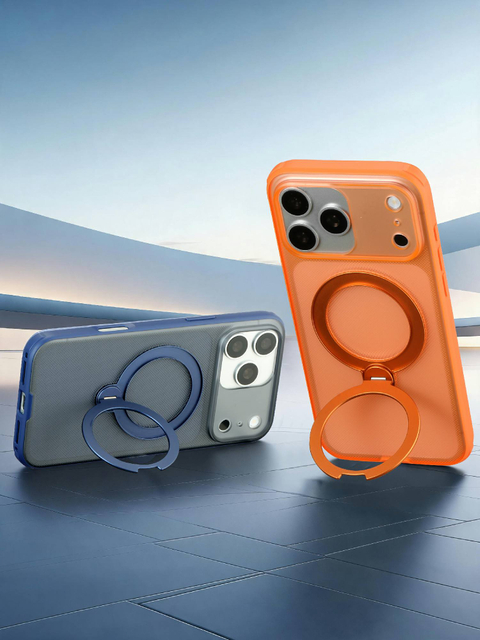 High Quality Luxury 3 D Dots Texture Magnetic Ring TPU+PC Wireless Charge Shockproof Mobile Phone Case for All Series