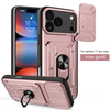 High Quality Armor Design TPU+PC Card Holder Shockproof Lens Protection Magnetic Kickstand Phone Case for