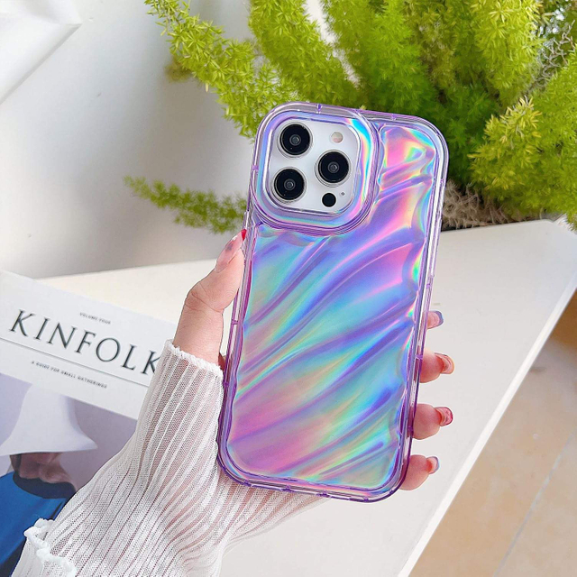 Fashion Design Laser Card Paper Drop-proof Soft TPU Phone Case for iphone 15 Pro Max and All Series