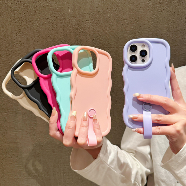 Factory Wholesales Popular Macaroon Plain Lanyard Soft TPU Mobile Phone Case for iphone 18 | iphone 15 Pro Max