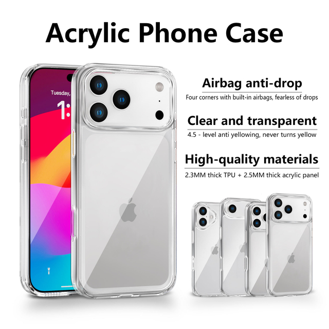 Ins Style High-quality Acrylic Phone Case for iPhone 17 Pro Max 16 15 14 13 12 11
