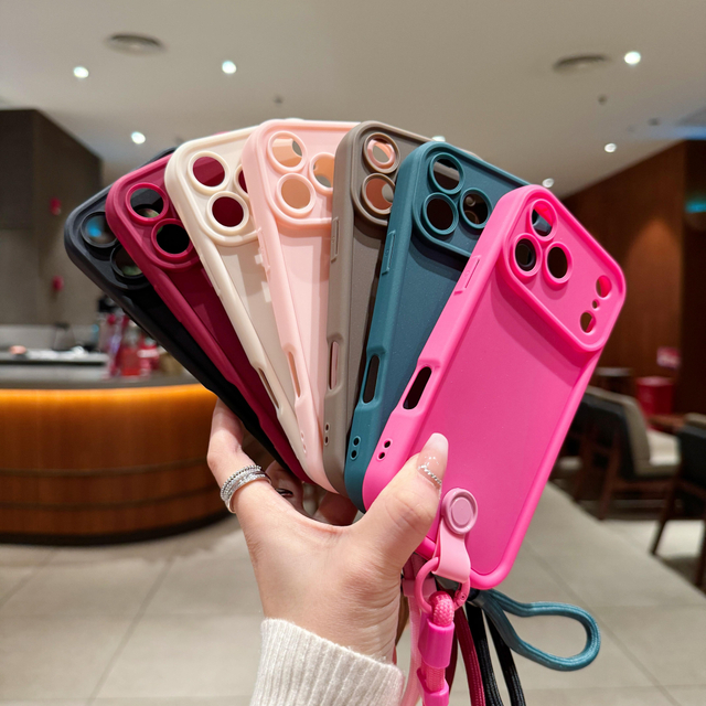 New Design Factory Price TPU Phone Case with Hanging Strap for iPhone 17 Promax 16 15 14 13 12 11