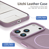 Popular Design Luxury Litchi Texture Magnetic PC+Leather Wireless Charge Phone Case for 17 Pro Max & All Series-Wholesale