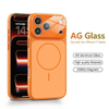 Protection Magnetic Phone Case Anti-Fingerprint Shockproof PC+Glass Back Pure Color Design Compatible for iphone 11-16 Pro Max