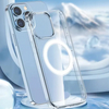 Hot Sale Transparent Magnetic Wireless Case for iPhone 11 12 13 15 16 Pro Max Simple Design with Packaging
