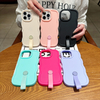 Factory Wholesales Popular Macaroon Plain Lanyard Soft TPU Mobile Phone Case for iphone 18 | iphone 15 Pro Max