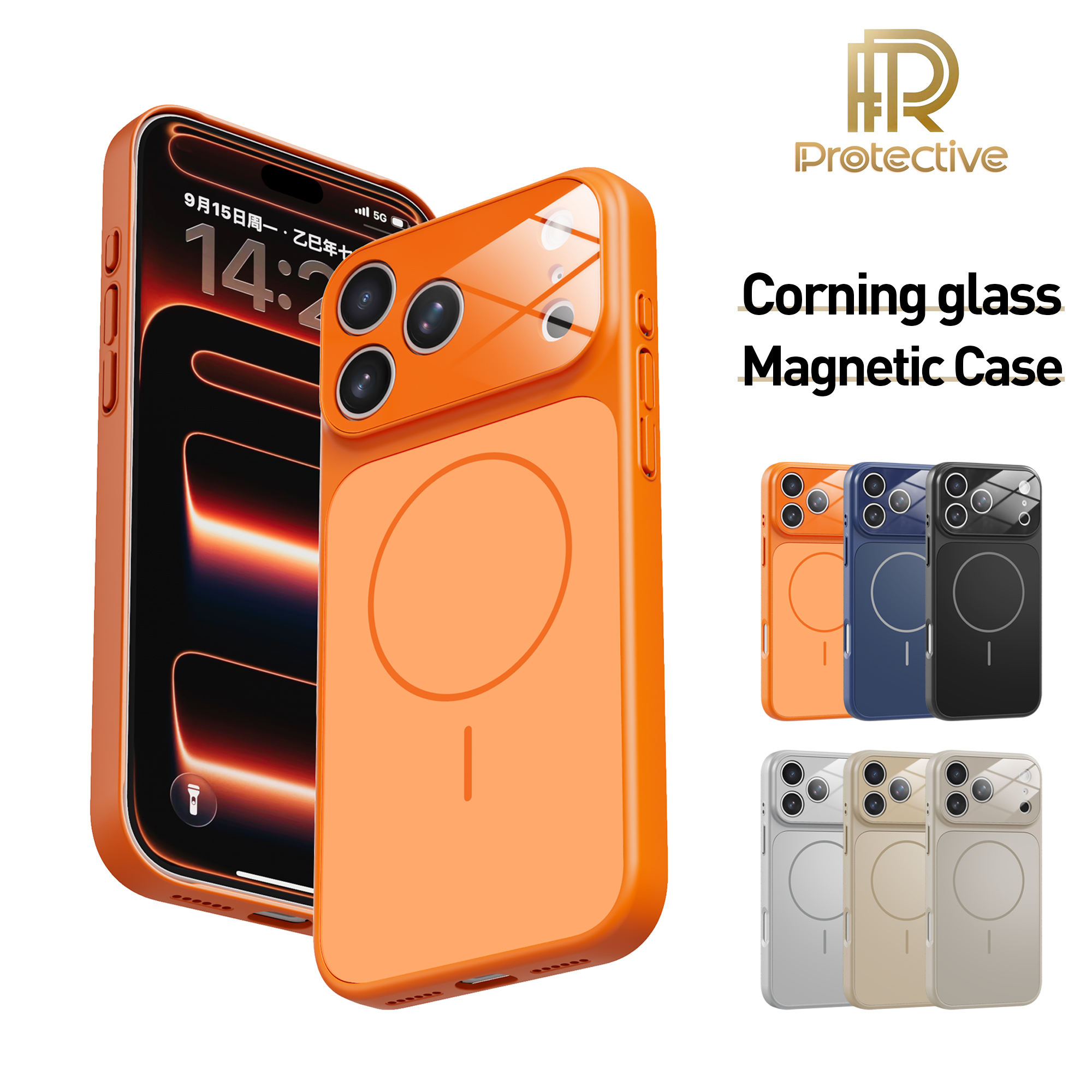 Hot-seller Stylish Hard PC Back Case with Shockproof Corning Glass for iPhone 16 15 14 13 12 Cover Phone Case
