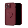 Hot Sale Fine Hole Full Cover Wine Red TPU Soft Case Heart Design for iPhone